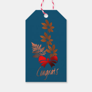 Bronze Flower Gratulerar Gift-märkre Presentetikett