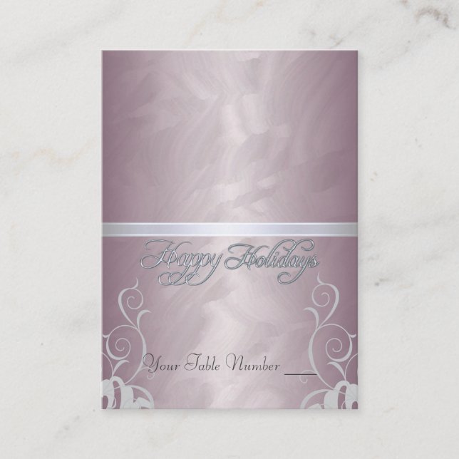 Bronze Foil Silver Ribbon Helgdag Bord Placecard Placeringskort (Framsida)