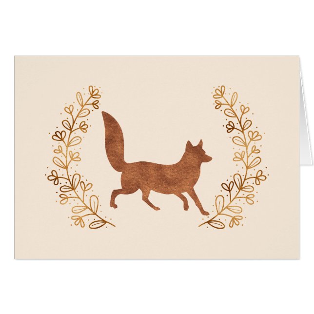 Bronze Fox and WAN Note Card OBS Kort (Framsidan Horizontal)