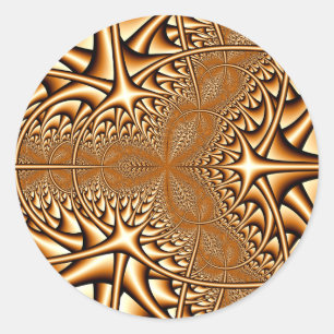Bronze Fractal Sticker Runt Klistermärke