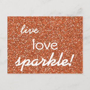 Bronze glitter Live Kärlek Gnistra Vykort