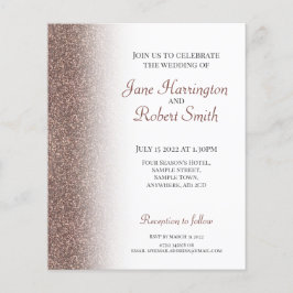 Bronze Glitter Papper bröllopsinbjudan