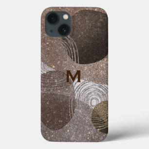 Bronze Glittery Abstrakt Monogrammed
