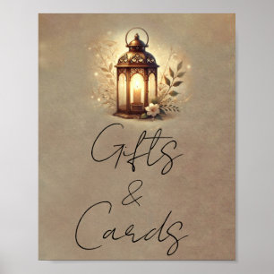 Bronze Glowing Lantern Cards & Gifts Bord-tecken Poster