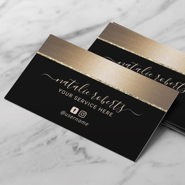 Bronze Gräns Makeup Artist Hair Stylist Salon Visitkort (Skapare uppladdad)
