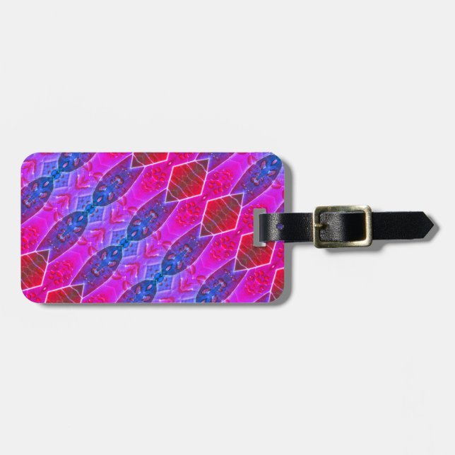 Bronze & Grönt Löv Ikat 14 Miami Bagagebricka (Horisontell Framsida)