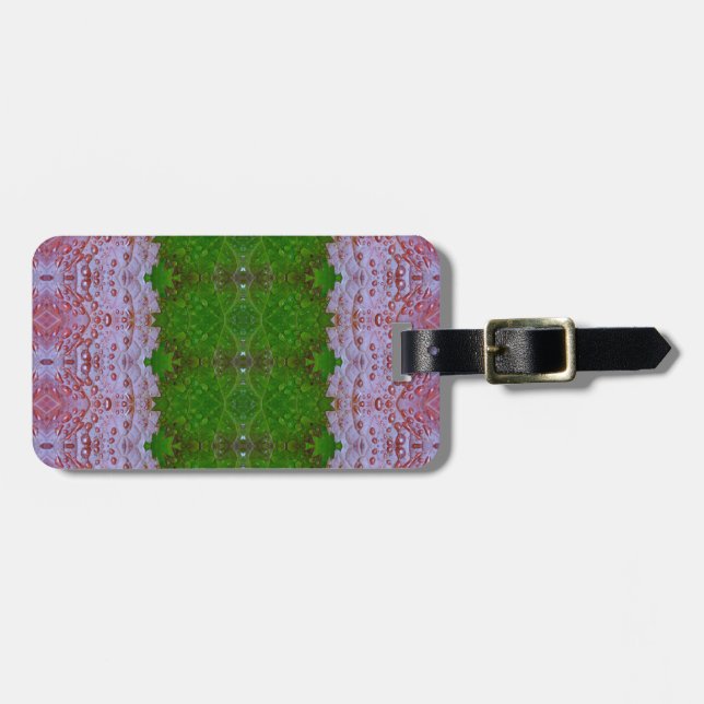 Bronze & Grönt Löv Ikat Bagagebricka (Horisontell Framsida)