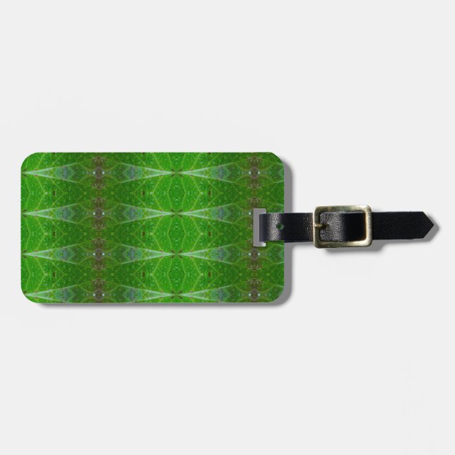 Bronze & Grönt Löv Ikat Pouf Bagagebricka (Horisontell Framsida)