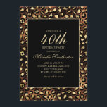 Bronze Guld Black Leopard 40:e födelsedagen Party Inbjudningar<br><div class="desc">Elegant och snyggt bronze,  guld och svart leopard/cheetah skriver ut 40-dagars inbjudan till kvinnor. Text är anpassade,  så gör det till ditt eget. Kontakta oss om du behöver hjälp med anpassning eller om du vill begära matchande produkter.</div>