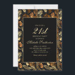 Bronze Guld Black Lövs 21:a födelsedag Party Inbjudningar<br><div class="desc">Elegant och snyggt bronze och guld lämnar på 21:a födelsedag för kvinnor. Text är anpassade,  så gör det till ditt eget. Kontakta oss om du behöver hjälp med anpassning eller om du vill begära matchande produkter.</div>