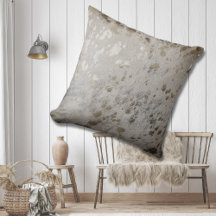 Bronze Guld Cowhide Print Metallic Throw Cushion