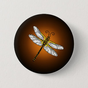 Bronze Guld Dragonfly Dragonflies Button Knapp