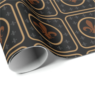 Bronze Guld Fleur de Lis Presentpapper
