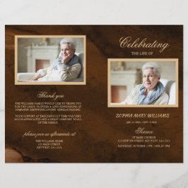 Bronze & Guld Funeral Program | Serviceorder