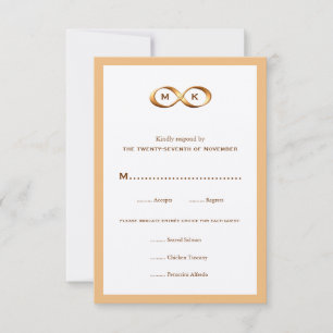 Bronze Guld Infinity Hand Clasp Bröllop OSA Card Kort
