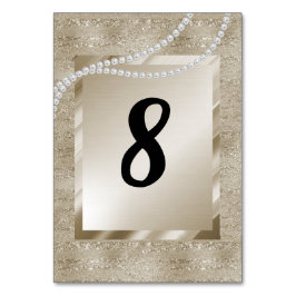 Bronze Guld MODERN BORDSNUMMER PEARL