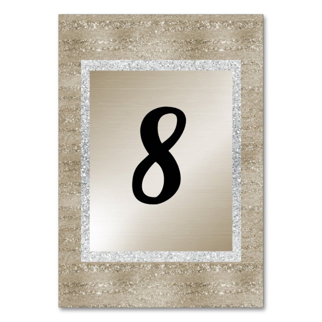 Bronze Guld Silver Trim MODERN BORDSNUMMER (Framsidan)