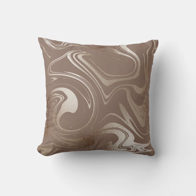 Bronze/guld/Swirl Reversible Pillow Kudde (Framsida)