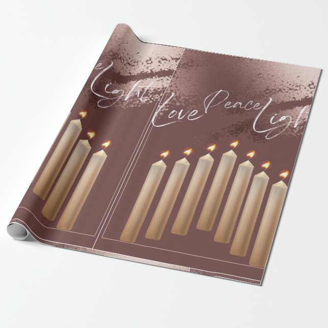 BRONZE HANUKKAH THEMED WRAPPING PAPPER PRESENTPAPPER (Utrullad)