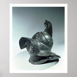 Bronze helmet of Thracian gladiator, romersk, 1:a Poster