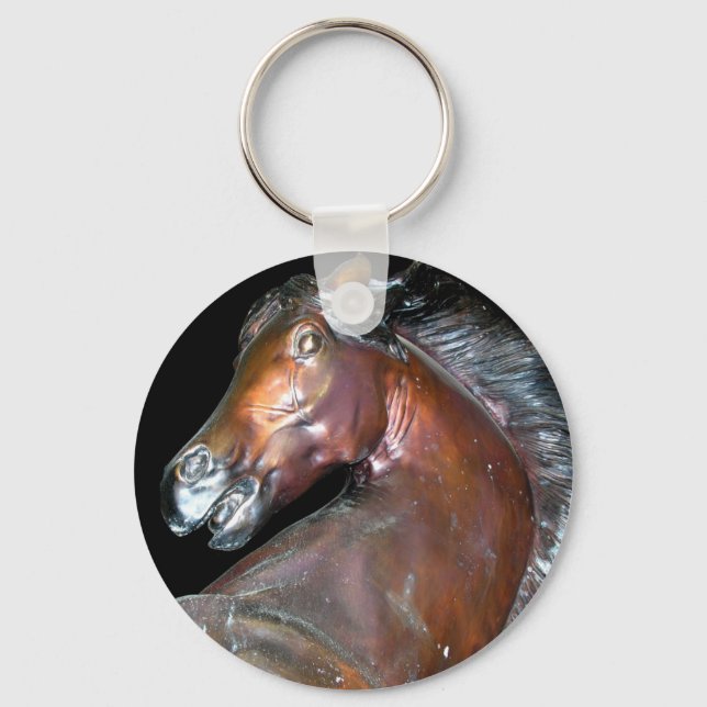 Bronze Horse Sculpture Nyckelring (Framsida)