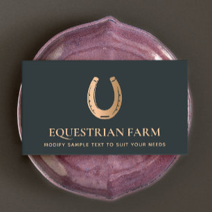 Bronze Horseshoe Equestrian Affärskort Visitkort