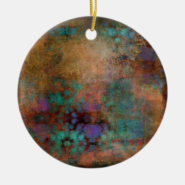 Bronze, kalk, Lila Abstrakt Julgransprydnad Keramik (Framsidan)