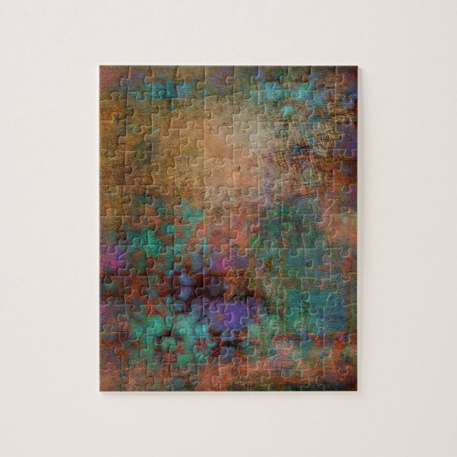 Bronze, kalk, Lila Abstrakt Pussel (Vertikal)