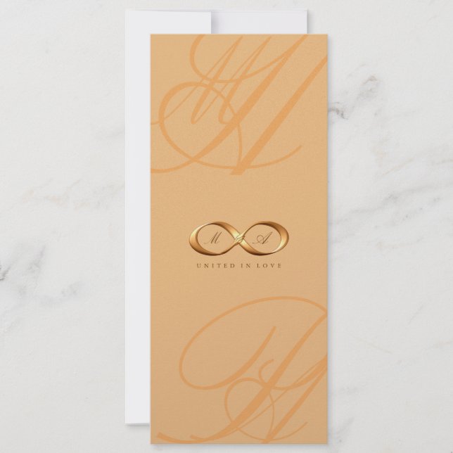 Bronze Kärlek Ofinity Hand Clasp Wedding bjudande  Inbjudningar (Framsida)