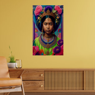 Bronze krona asiatiska prinsessa poster