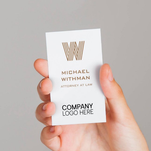 BRONZE LINE MONOGRAM CORPORATE LOGO QR CODE VISITKORT (Skapare uppladdad)