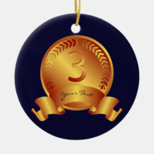 Bronze Medal & Anpassningsbar text utmärkelse vinn Julgransprydnad Keramik