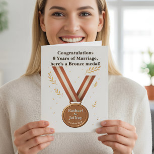 Bronze Medal, den 8:e Bröllop-årsdagen Kort