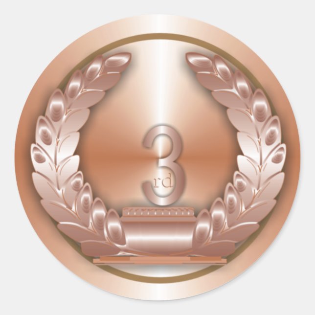 Bronze Medal Runt Klistermärke (Framsida)