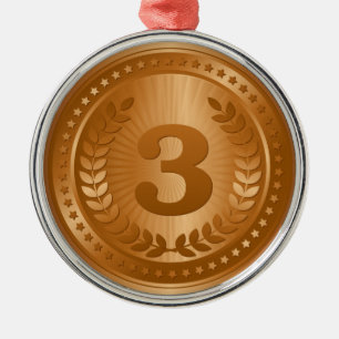 Bronze medalj, tredje ställe-vinnaren julgransprydnad metall