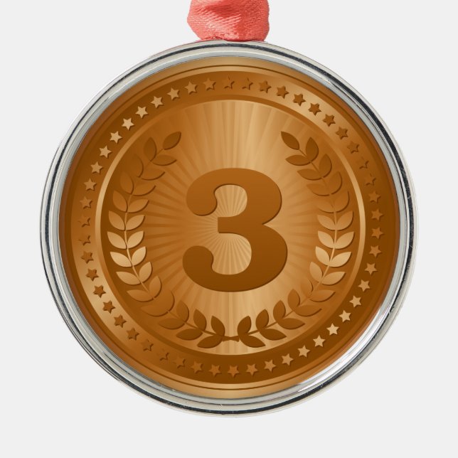 Bronze medalj, tredje ställe-vinnaren julgransprydnad metall (Framsidan)