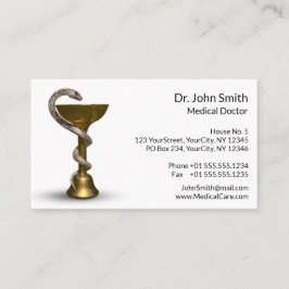 Bronze Medical Bowl Snake Hygieia White Caduceus Tidsbeställning Kort