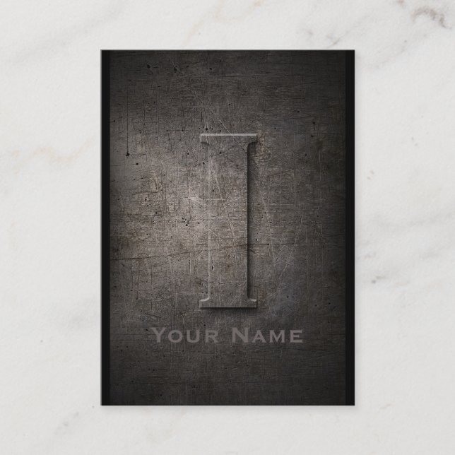 Bronze Metall Monogrammed I Affärskort Visitkort (Framsida)