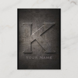 Bronze Metall Monogrammed K Affärskort Visitkort