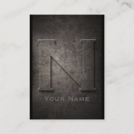 Bronze Metall Monogrammed N Affärskort Visitkort