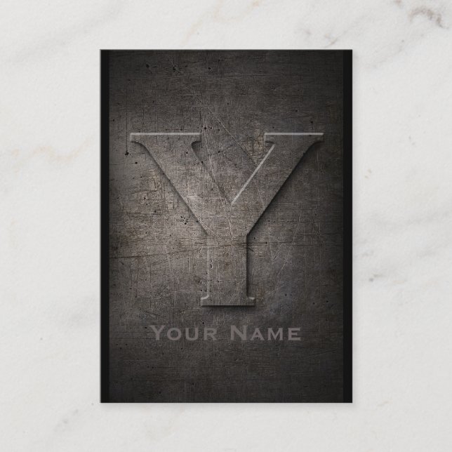 Bronze Metall Monogrammed Y Affärskort Visitkort (Framsida)
