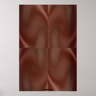 Bronze Metall på Red Optical Illusion Wall Art Lge Poster