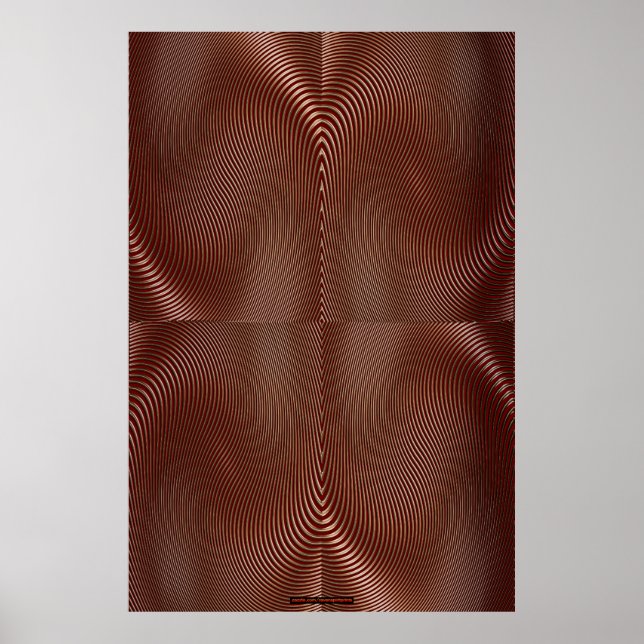 Bronze Metall på Red Optical Illusion Wall Art Lge Poster (Framsidan)