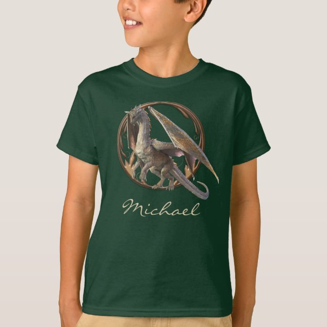 Bronze Metallic Dragon Personlig T Shirt (Framsida)