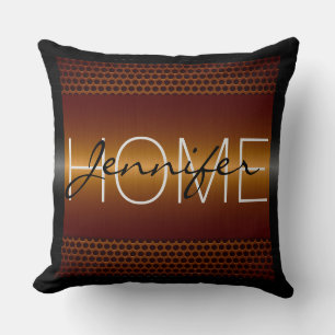 Bronze Metallic Hål Metall Se Monogram Kudde