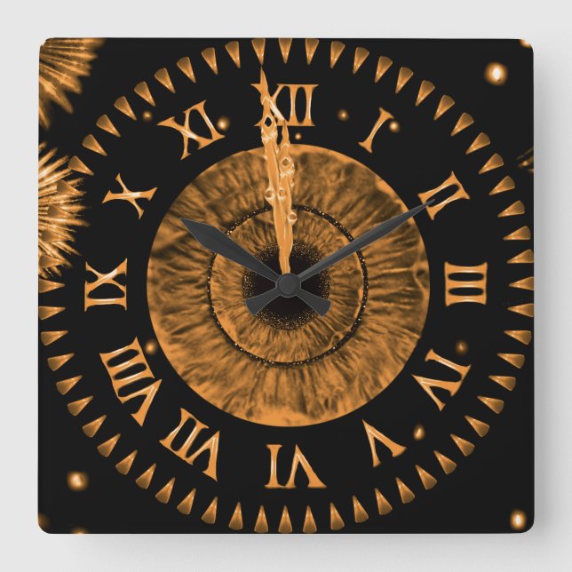Bronze Midnight Clock Fyrkantig Klocka (Framsida)