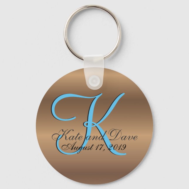 Bronze Monogram Fantastisk Fab Nyckelring (Framsida)