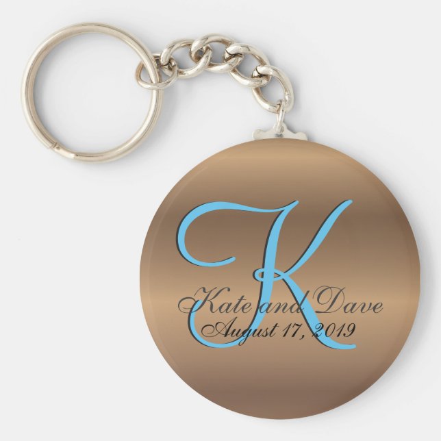 Bronze Monogram Fantastisk Fab Nyckelring (Framsidan)
