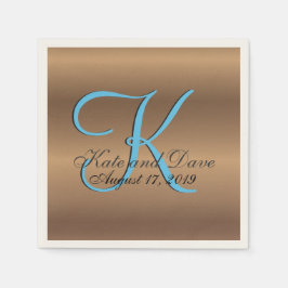 Bronze Monogram 🔑 Snyggt Pecan Pappersservett