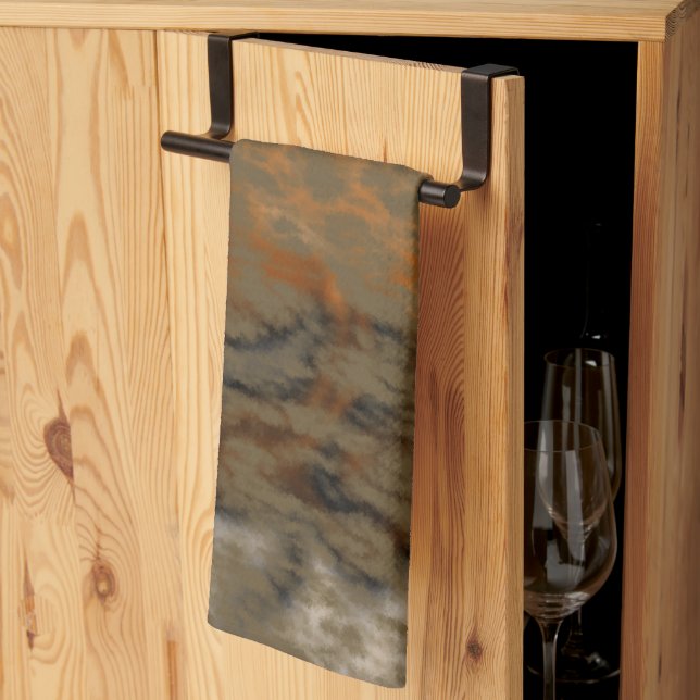 Bronze och kopparmarmor, Abstrakt Kökshandduk (Thirds Fold)